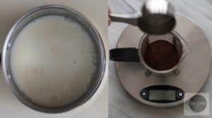 Make coffee in the French Press while the milk heats